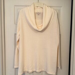 JM Collection Ivory Cowl Neck Sweater with knitted chest cami attached
